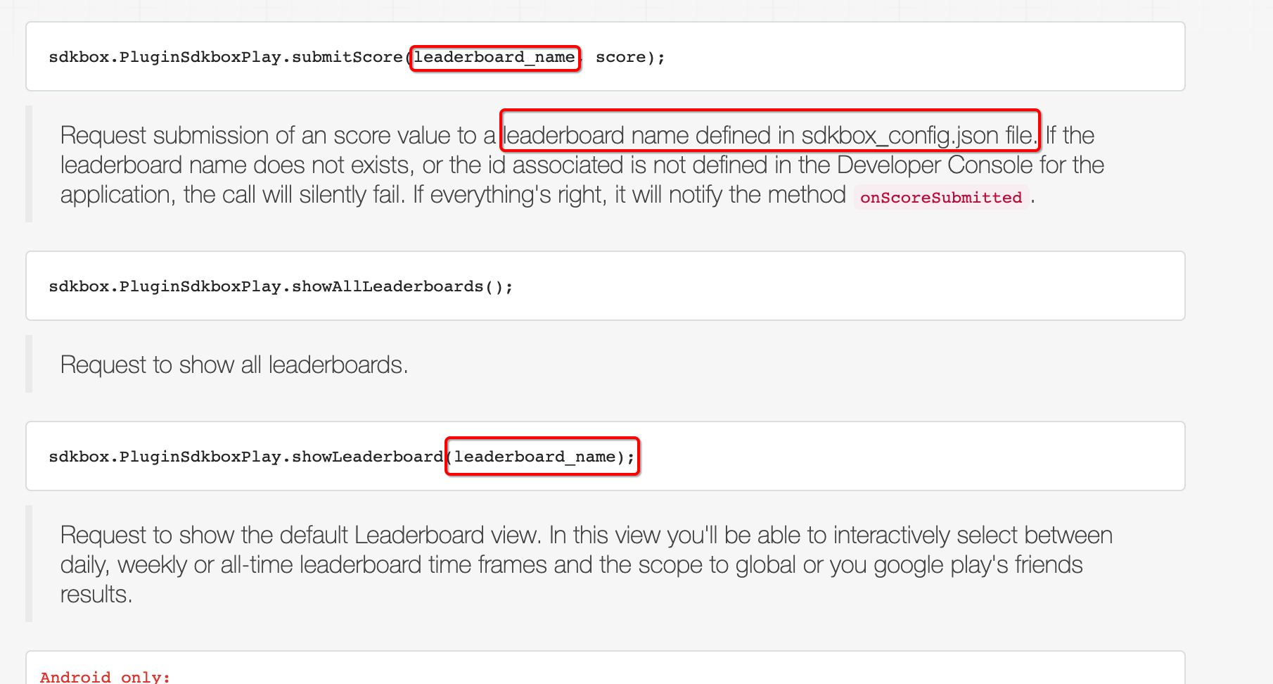 sdkboxplay gamecenter requesting leaderboard for unregistered name