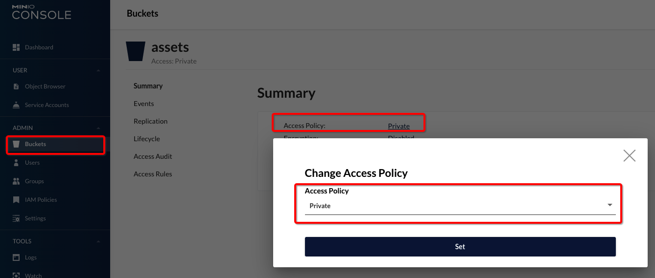 minio-change-public-access-policy